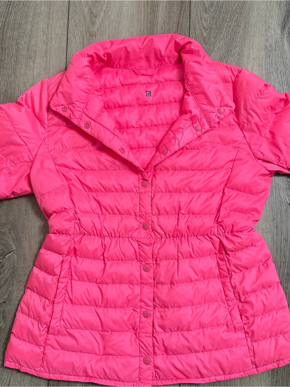 Uniqlo Kids Quilted Puffer Jacket in Bright Pink